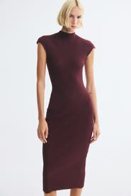H&M Rib-Knit Mock Turtleneck Dress