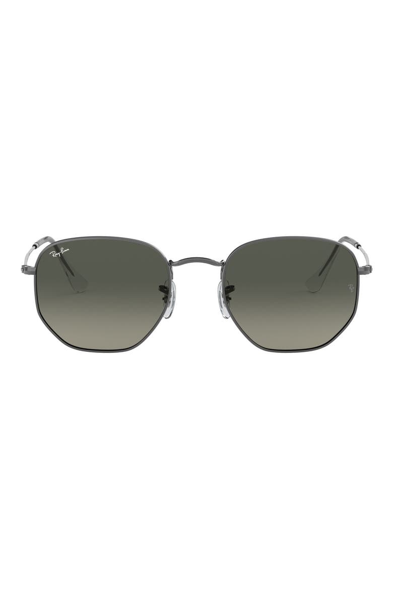 51mm Geometric Sunglasses, Main, color, GUNMETAL/ GREY GRADIENT