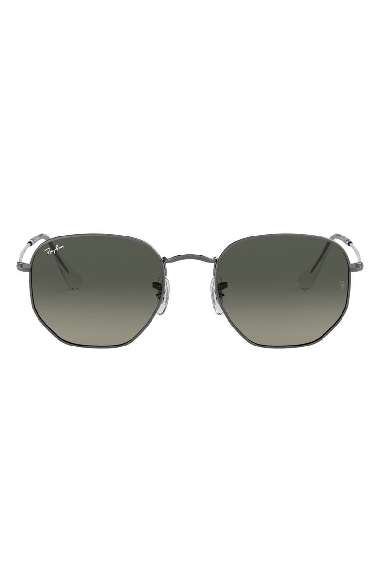 Ray-Ban 51mm Geometric Sunglasses, Main, color, Gunmetal/ Grey Gradient