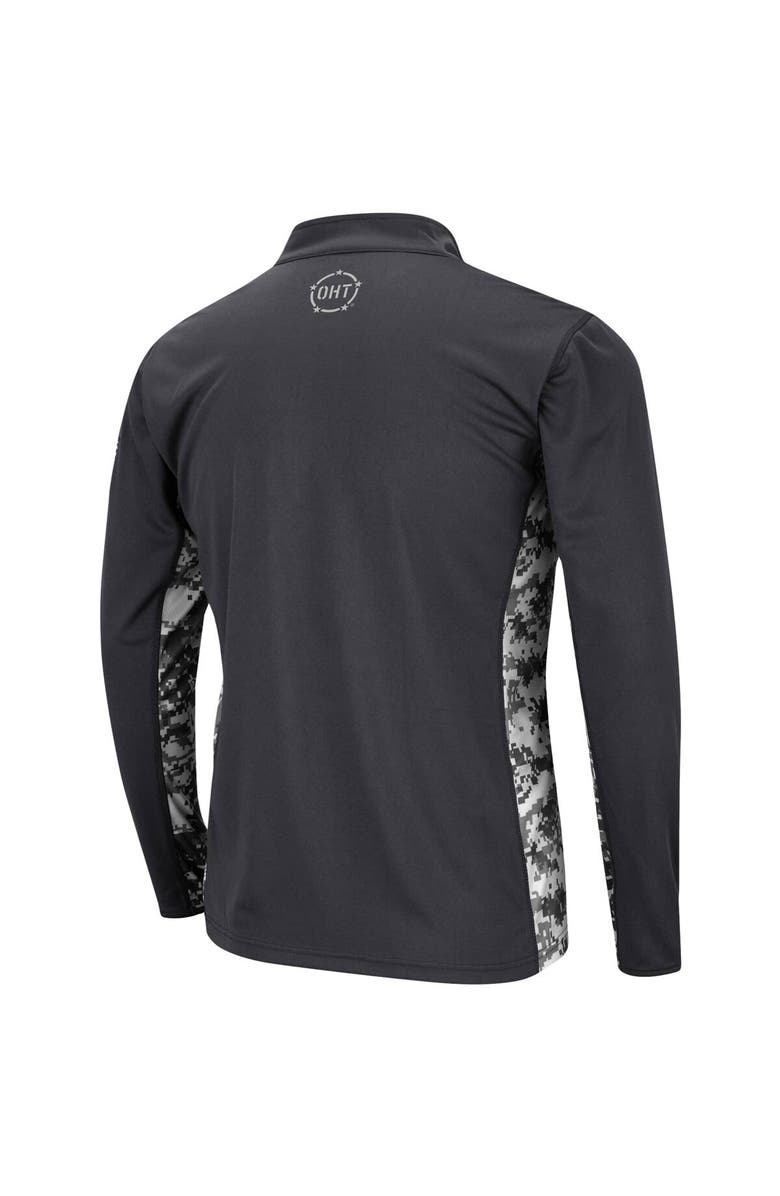 COLOSSEUM Men's Colosseum Charcoal Georgetown Hoyas OHT Military Appreciation Digital Camo Lightweight Quarter-Zip Pullover, Alternate, color, 