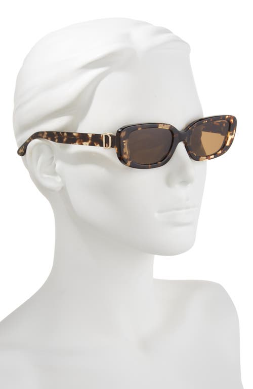 Diff Daphne 51mm Rectangle Polarized Sunglasses In Brown
