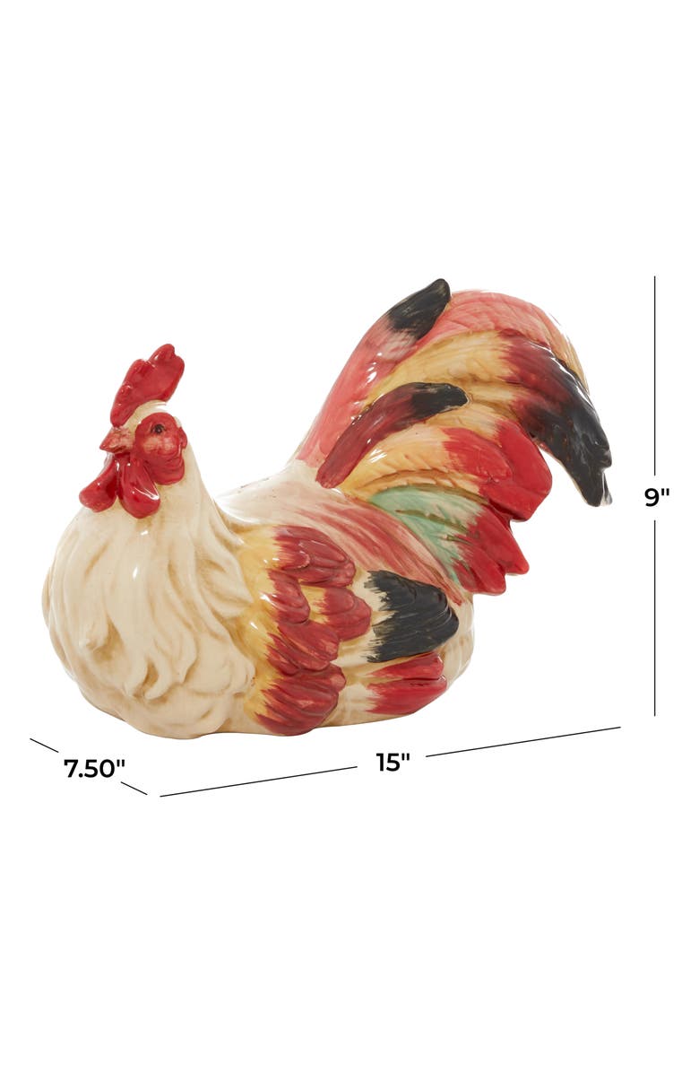 UMA Farmhouse Ceramic Hen Statue, Alternate, color, Red