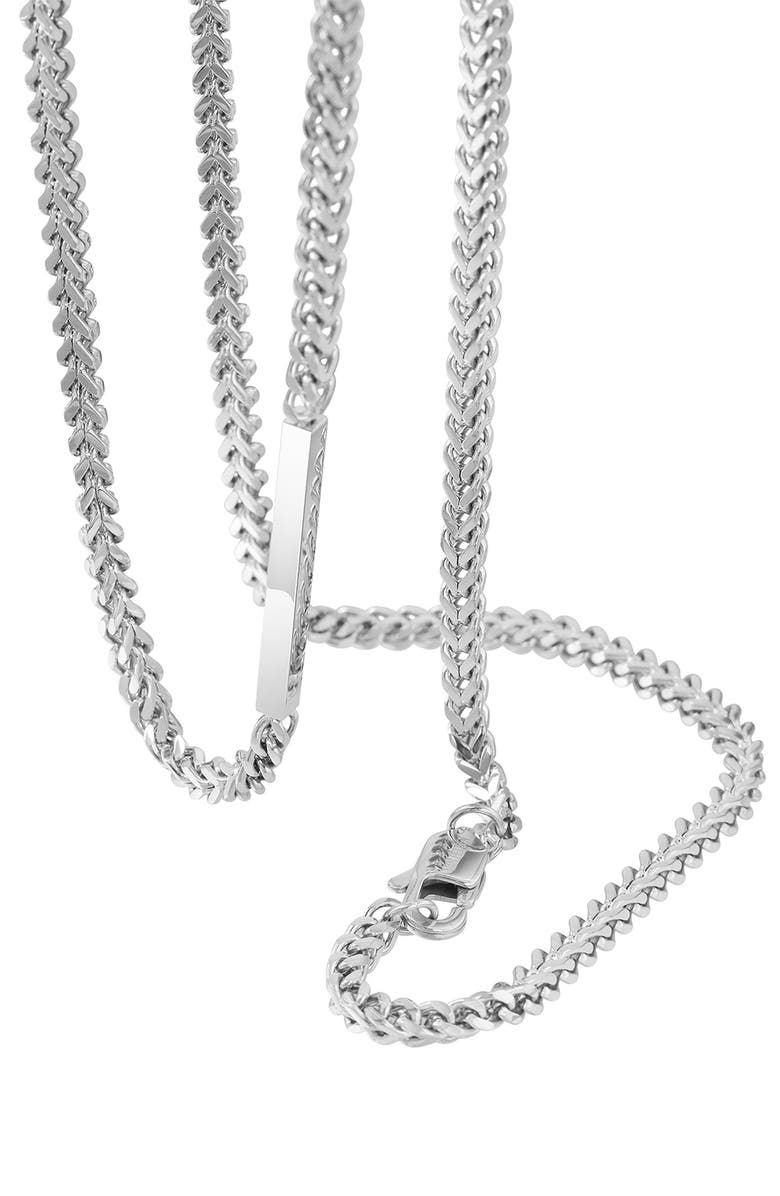 VAN HEUSEN Men's Bar Detail Franco Chain Necklace, Alternate, color, Silver