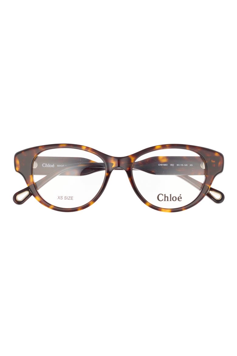 50mm Cat Eye Optical Glasses, Main, color, HAVANA HAVANA TRANSPARENT
