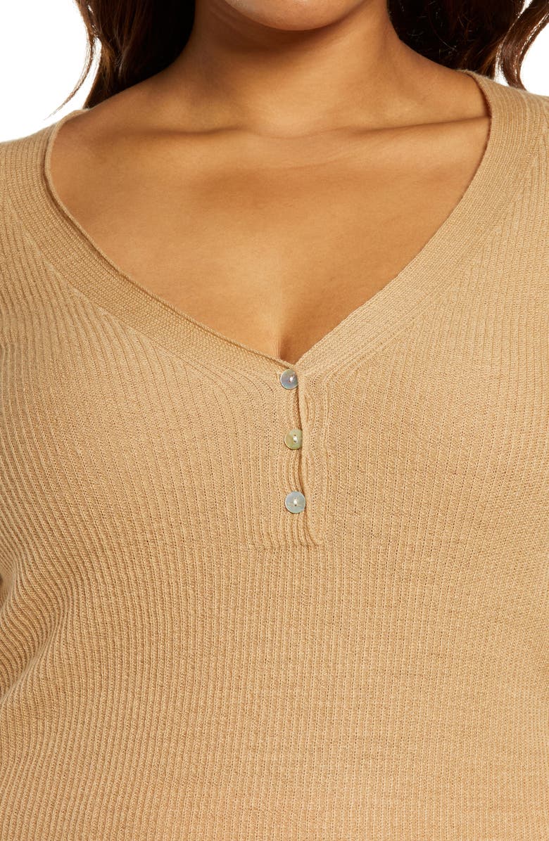 Vince V-Neck Ribbed Cashmere Sweater, Alternate, color, 