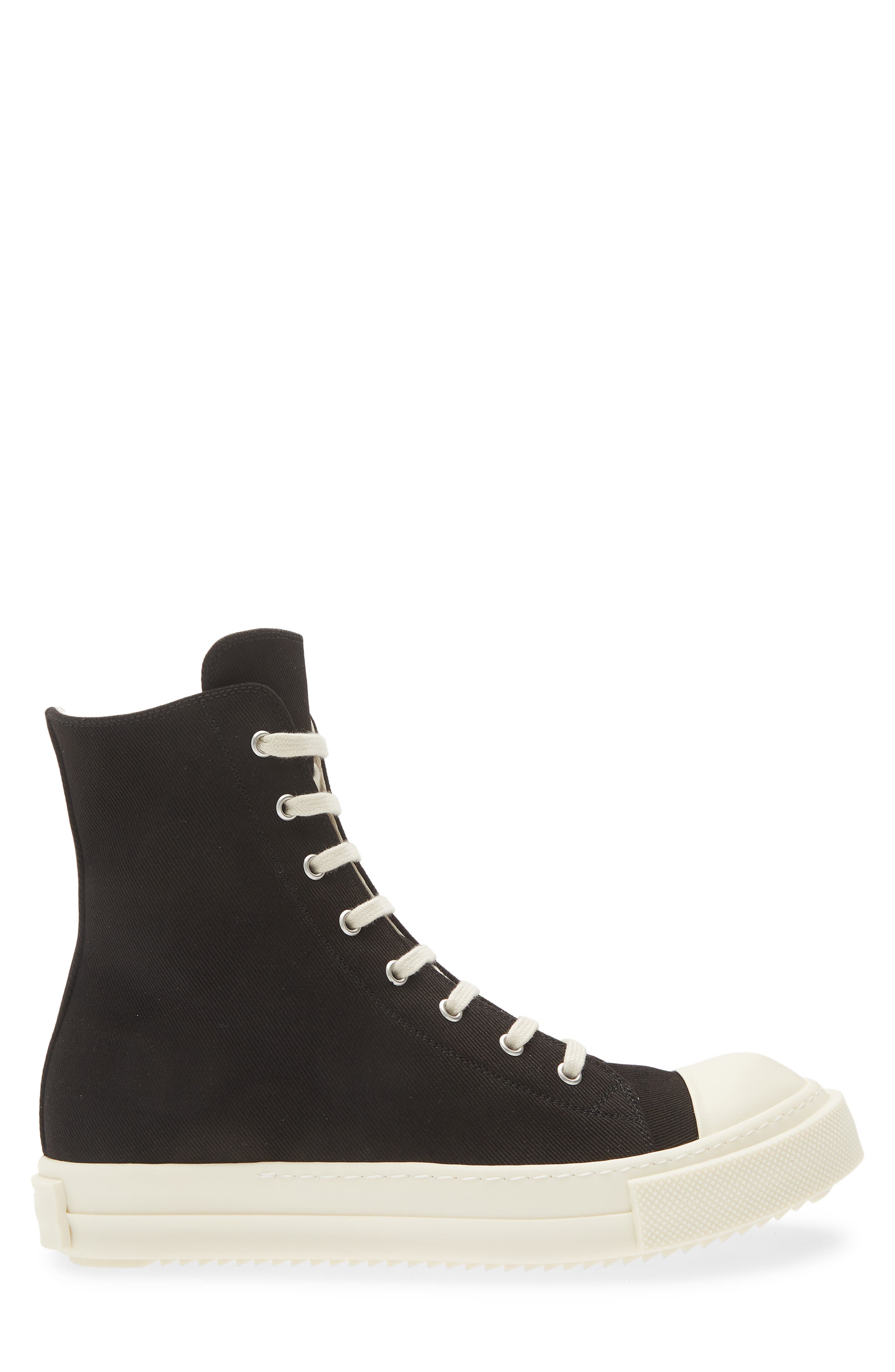 Rick Owens DRKSHDW High Top Sneaker, Alternate, color, Black/ Milk/ Milk