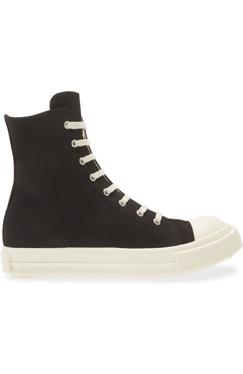 Rick Owens DRKSHDW High Top Sneaker, Alternate, color, Black/ Milk/ Milk