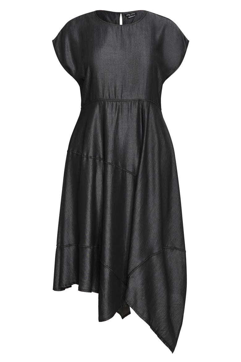 Hallie Asymmetric Maxi Dress, Alternate, color, BLACK