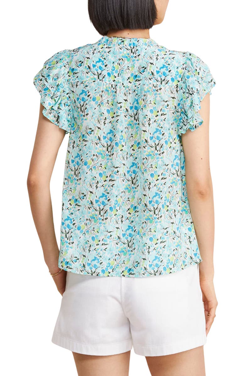 vineyard vines Cupro & Silk Flutter Sleeve Top, Alternate, color, 