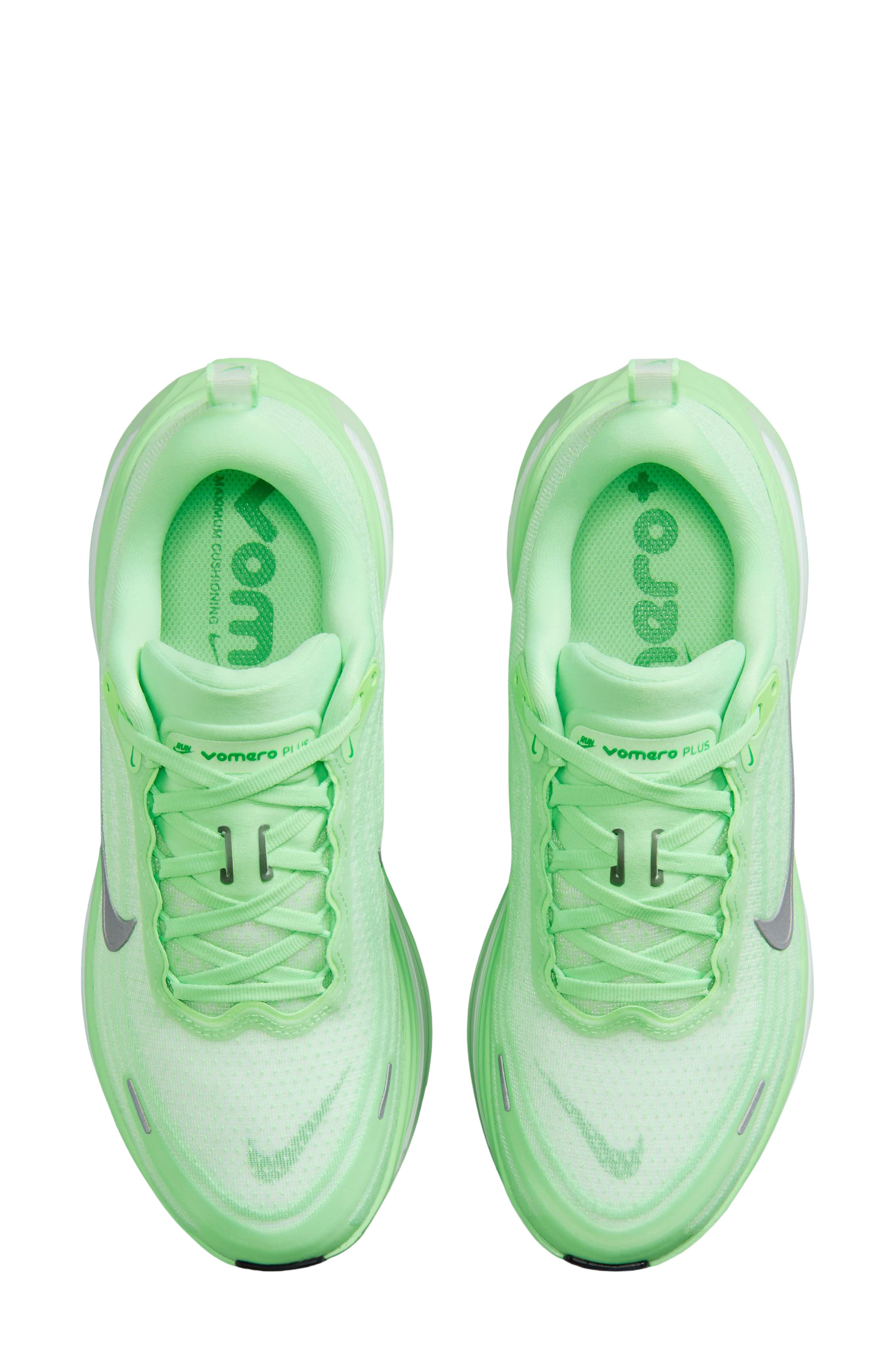 Vomero Plus Running Shoe, Alternate, color, WHITE/ SILVER-ILLUSION GREEN