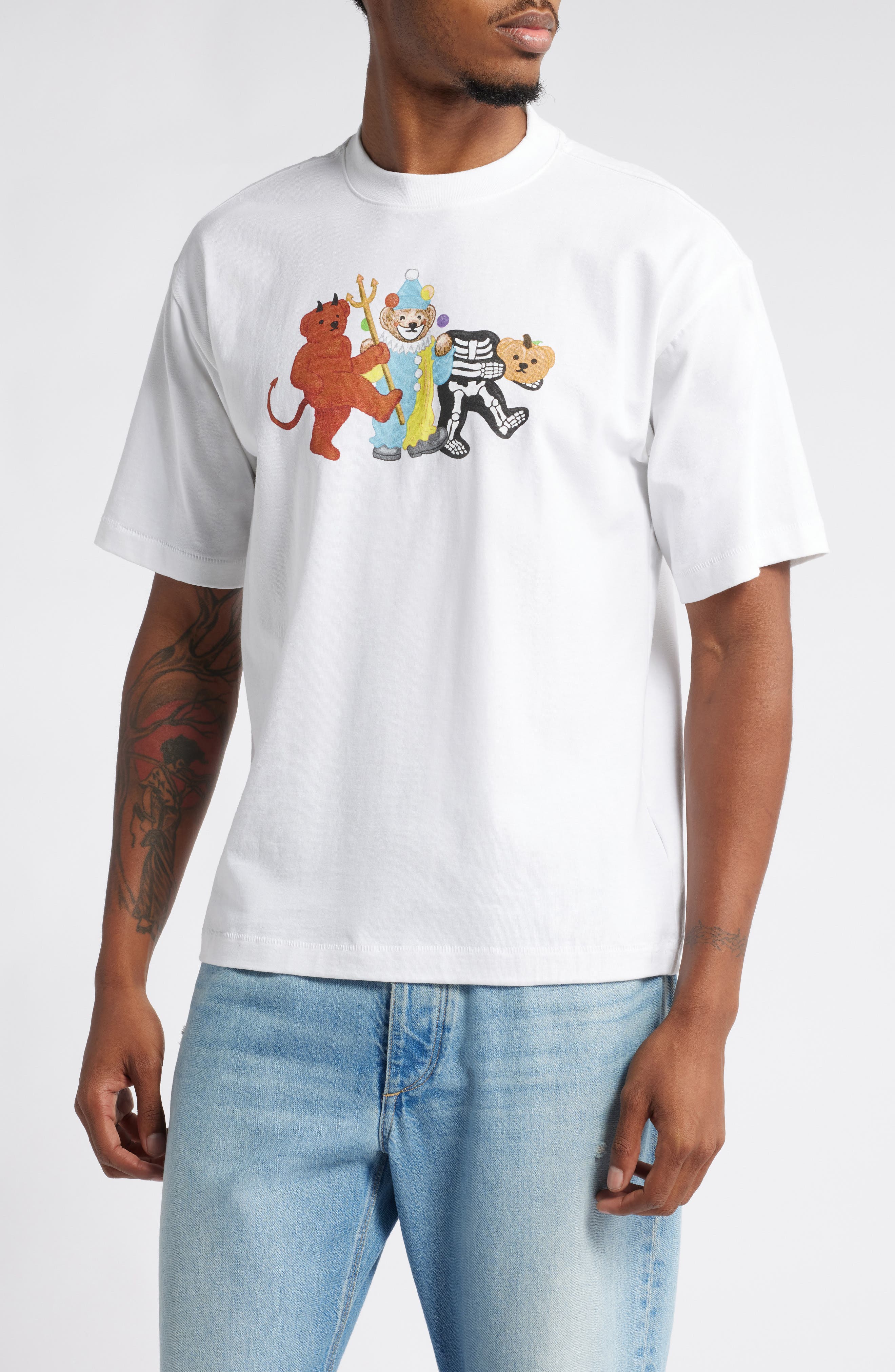 MARKET Tricky Bears Graphic T-Shirt in White 