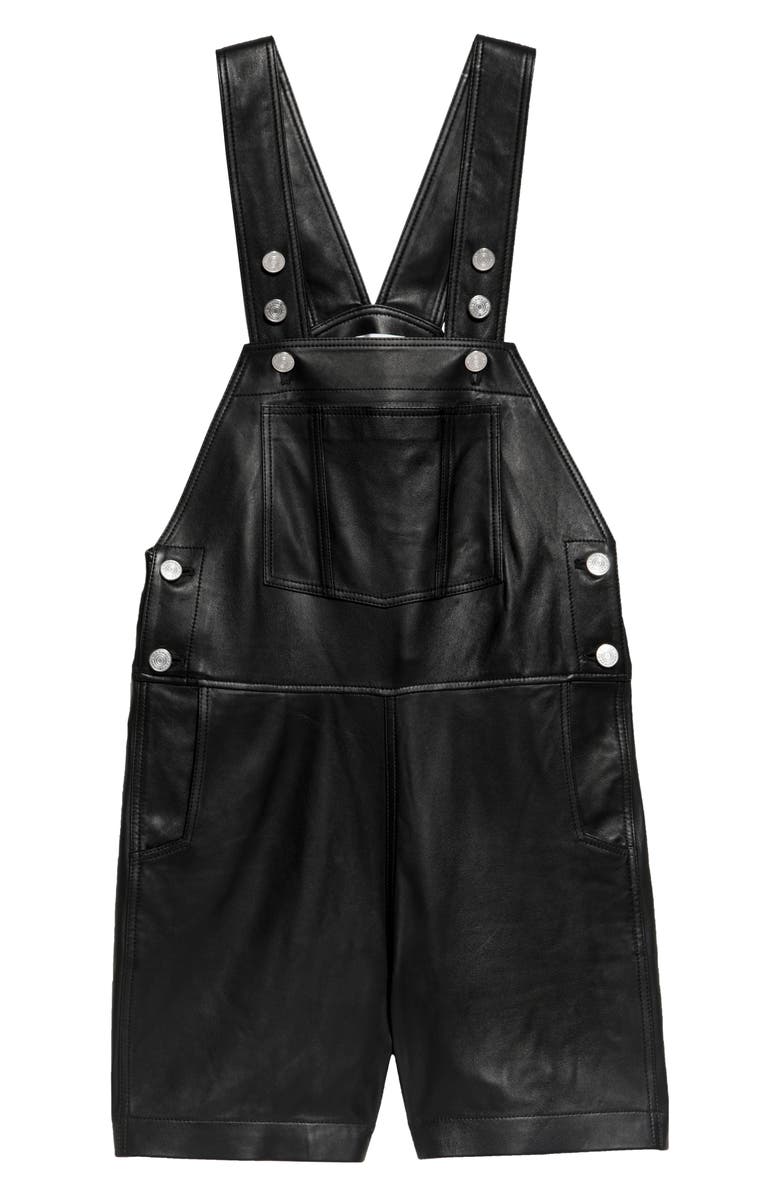 FRAME Leather Short Overalls, Main, color, 