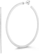 GLAZE JEWELRY 14K Yellow Gold Vermeil Pave CZ Hoop Earrings