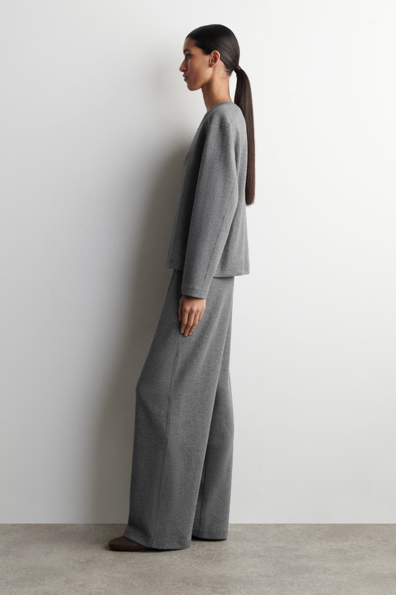 Cotton Long-Sleveled Top, Alternate, color, GRAY MÉLANGE