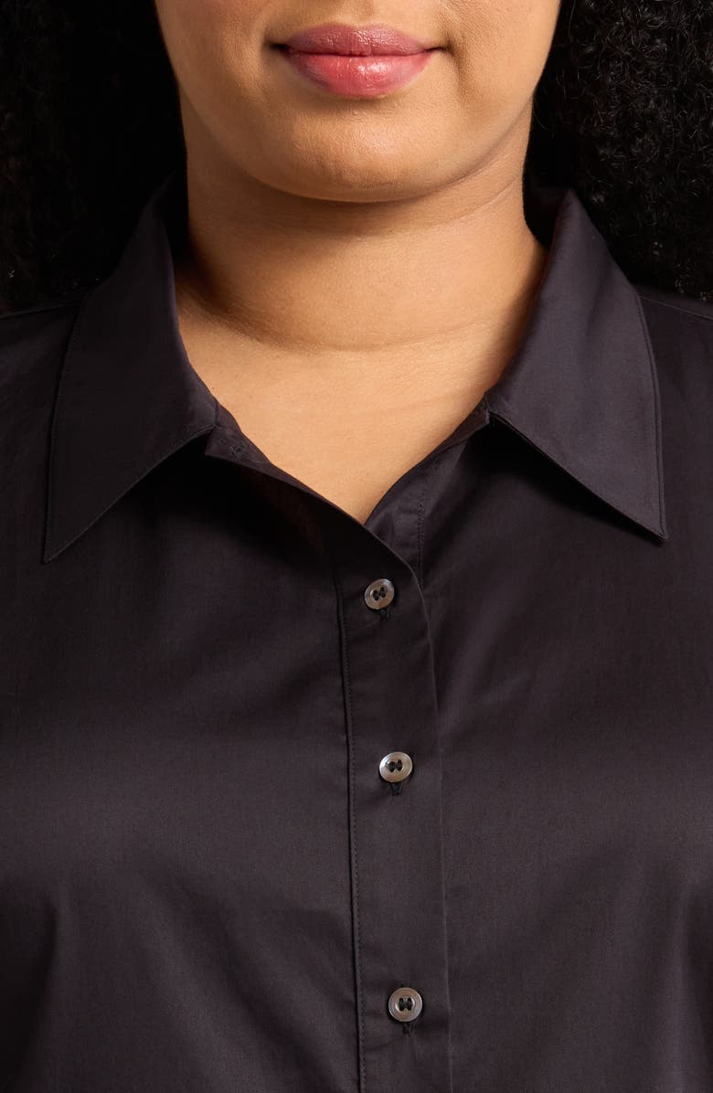 HARSHMAN Harpa Short Sleeve Cotton Button-Up Shirt, Alternate, color, Black