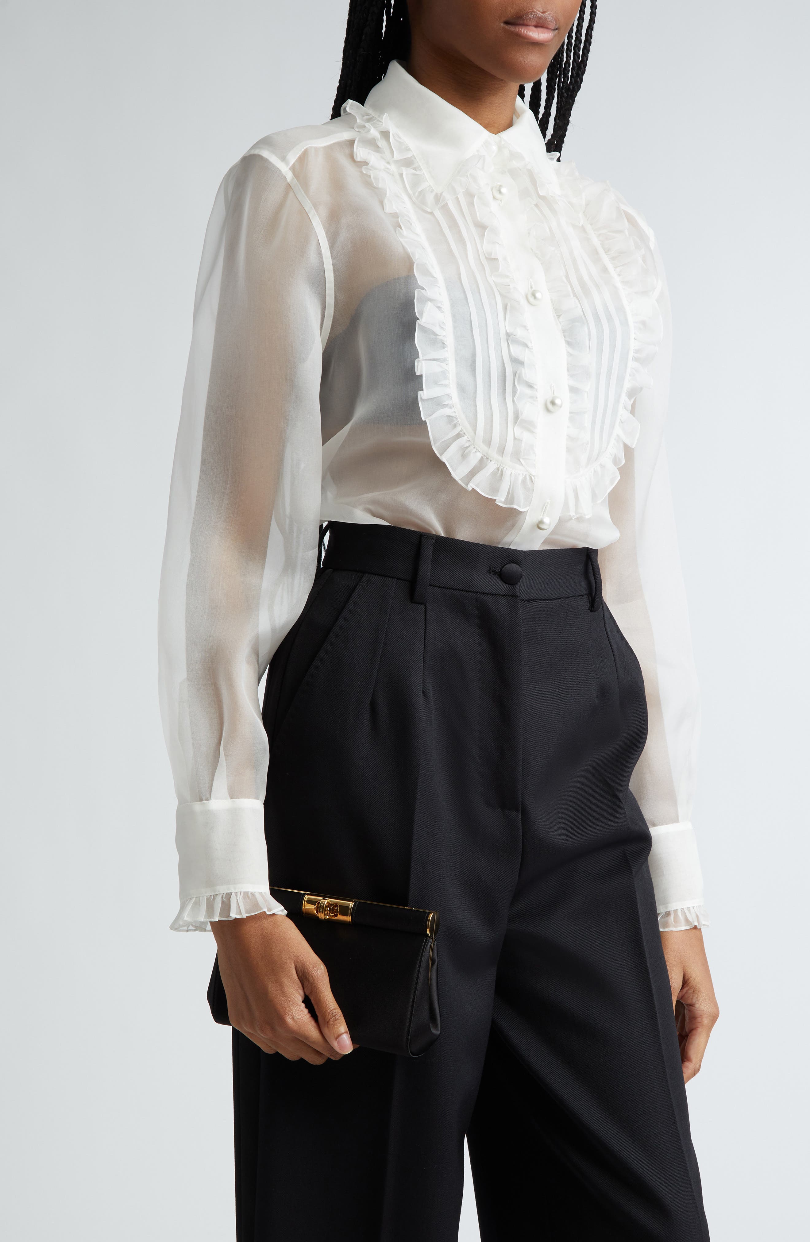 Dolce&Gabbana Small Marlene Satin Shoulder Bag, Alternate, color, Black