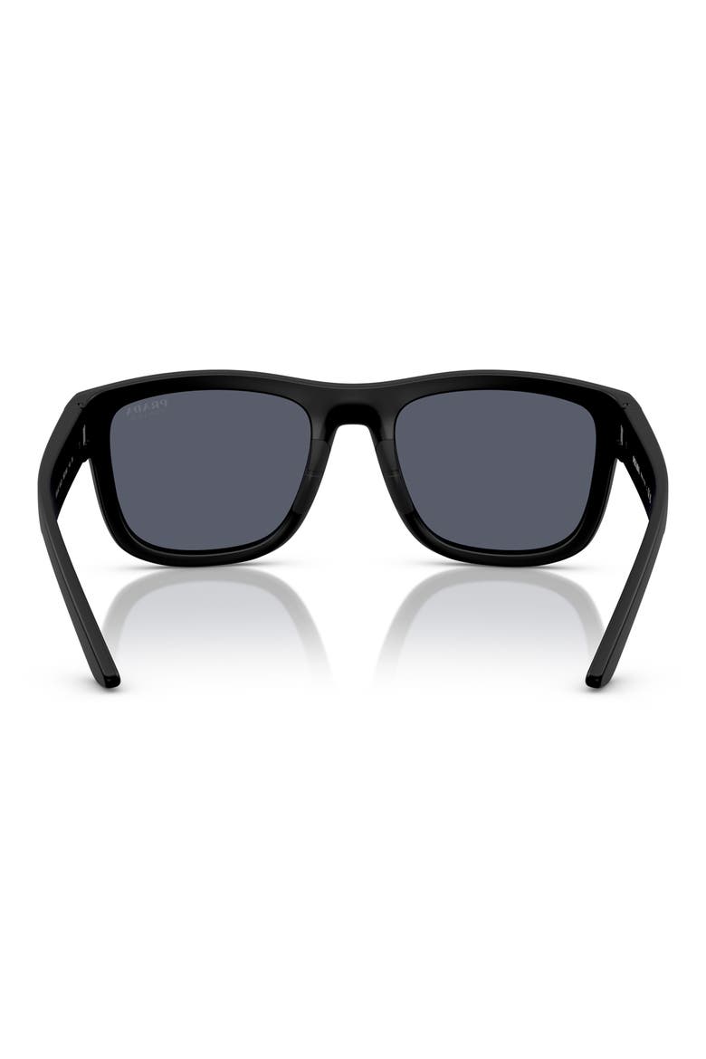 53mm Mirrored Pillow Sunglasses, Alternate, color, MATTE BLACK