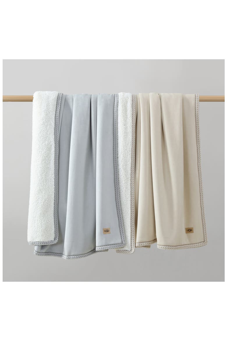 Kirkwood Braid Trim Throw Blanket, Alternate, color, GRAY VIOLET