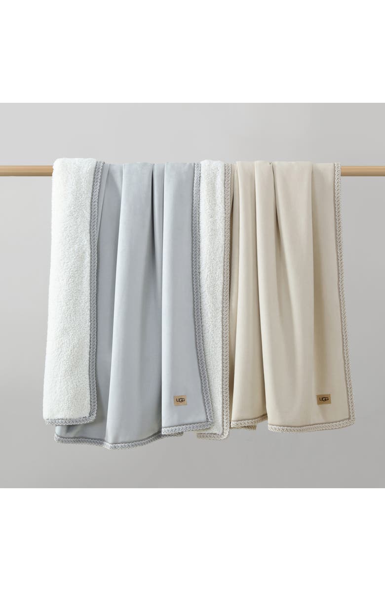 UGG<sup>®</sup> Kirkwood Braid Trim Throw Blanket, Alternate, color, Gray Violet