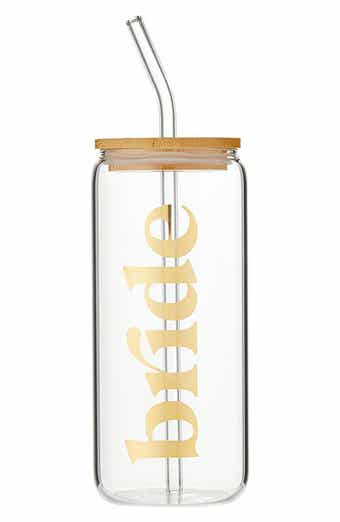 Bride Glass Tumbler with Straw
