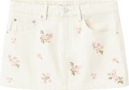 MANGO Embroidered Floral Miniskirt
