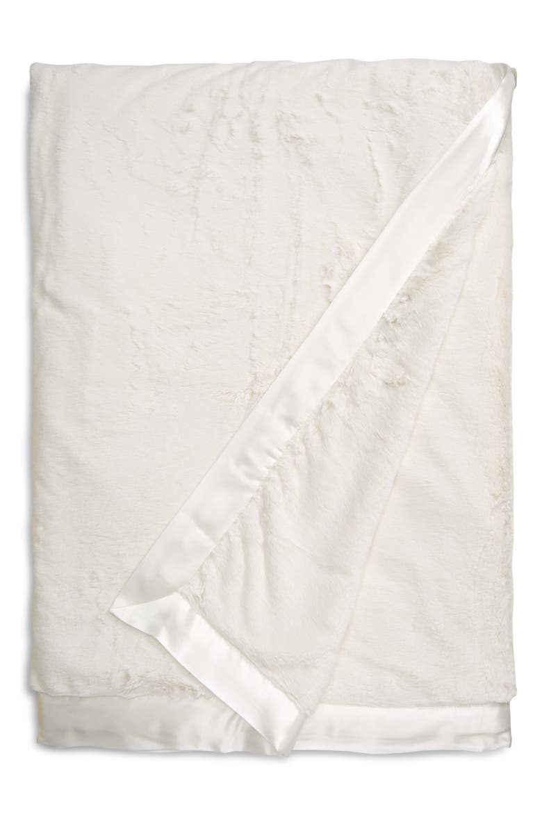 Giraffe at Home Luxe™ Faux Fur Throw, Main, color, CREAM
