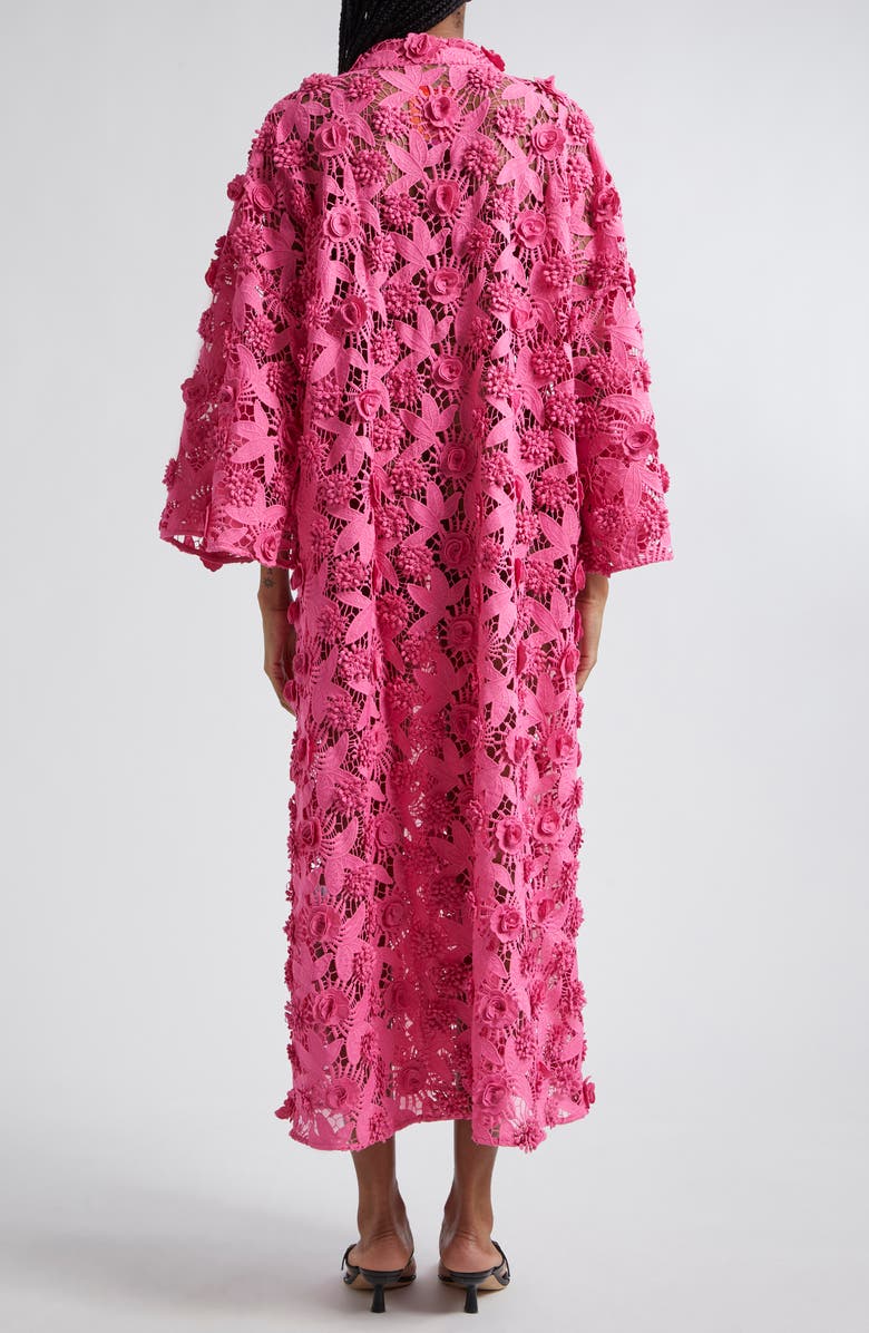 La Vie Style House '70s Floral Lace Cover-Up Maxi Caftan, Alternate, color,