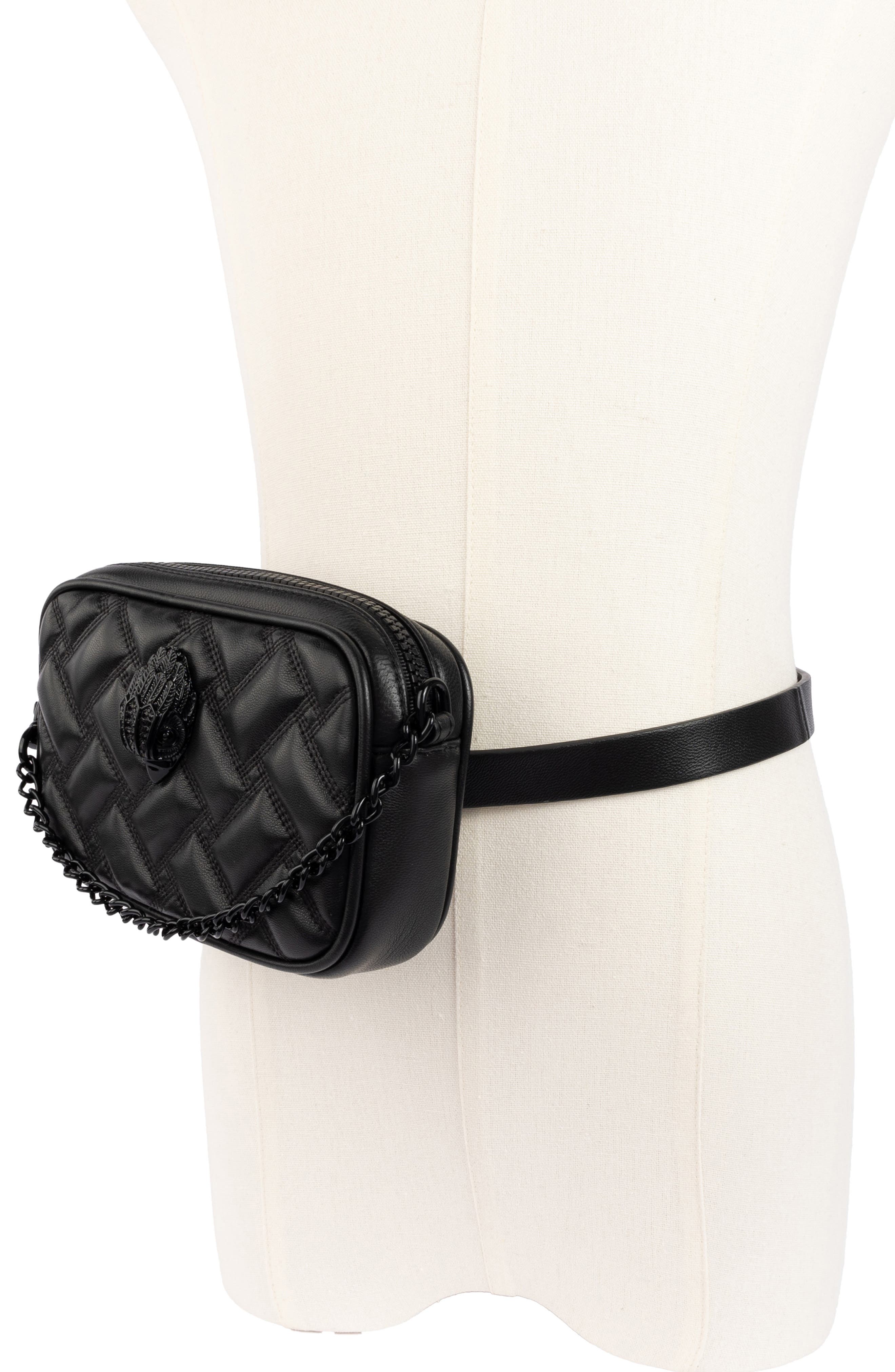 Kurt Geiger London Kensington Drench Quilted Leather Belt Bag, Alternate, color, 