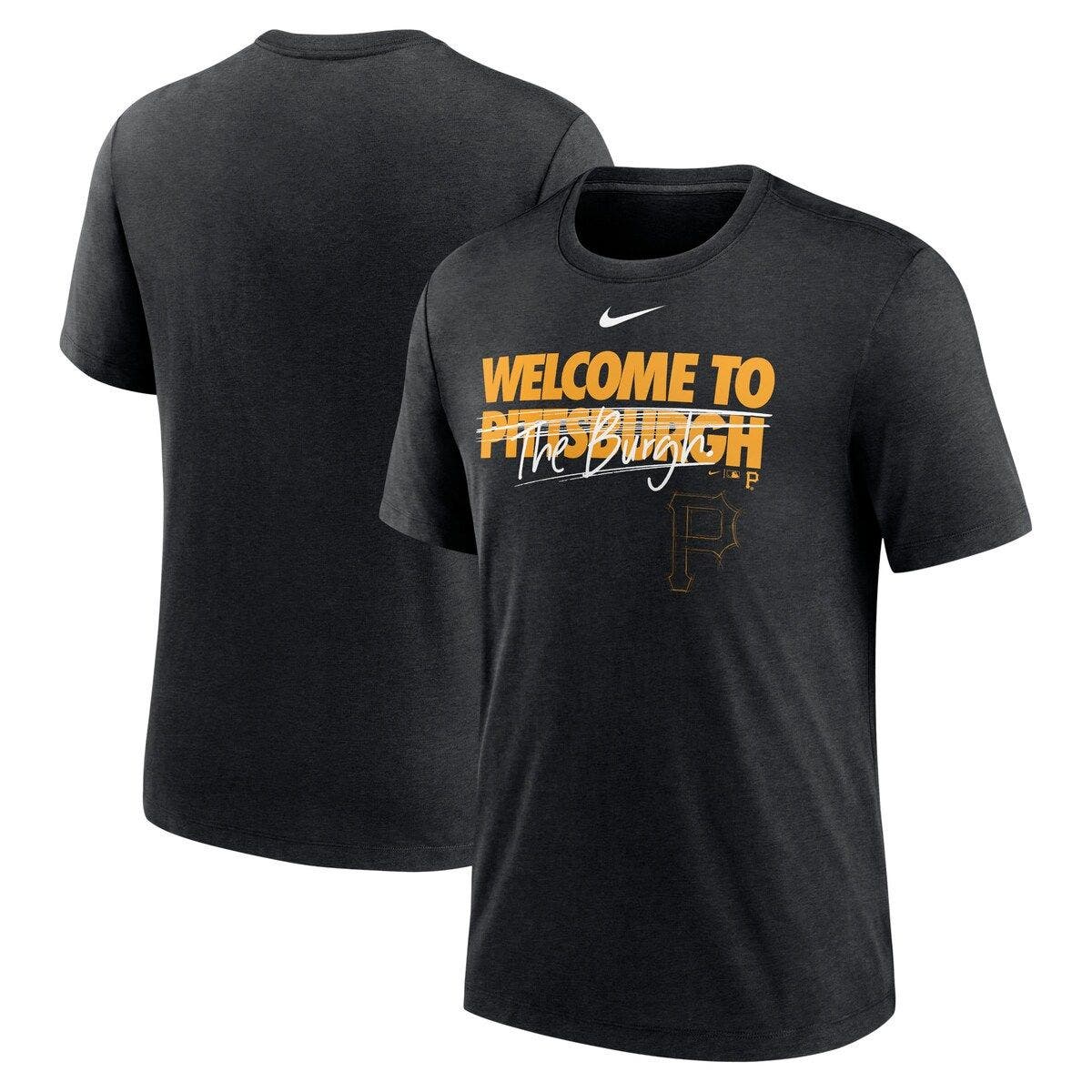 Nike Men's Nike Heather Black Pittsburgh Pirates Home Spin Tri-Blend T ...