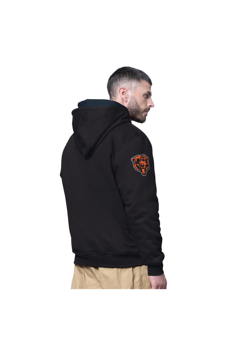 STARTER Men's Starter Black Chicago Bears Big Shot Full-Zip Double Hoodie, Alternate, color, Black