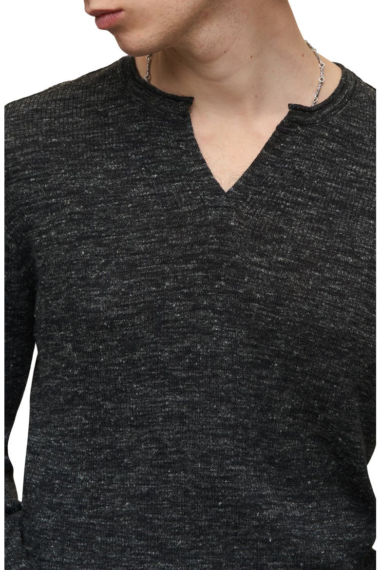 Travis Rib Split Neck Henley, Alternate, color, BLACK