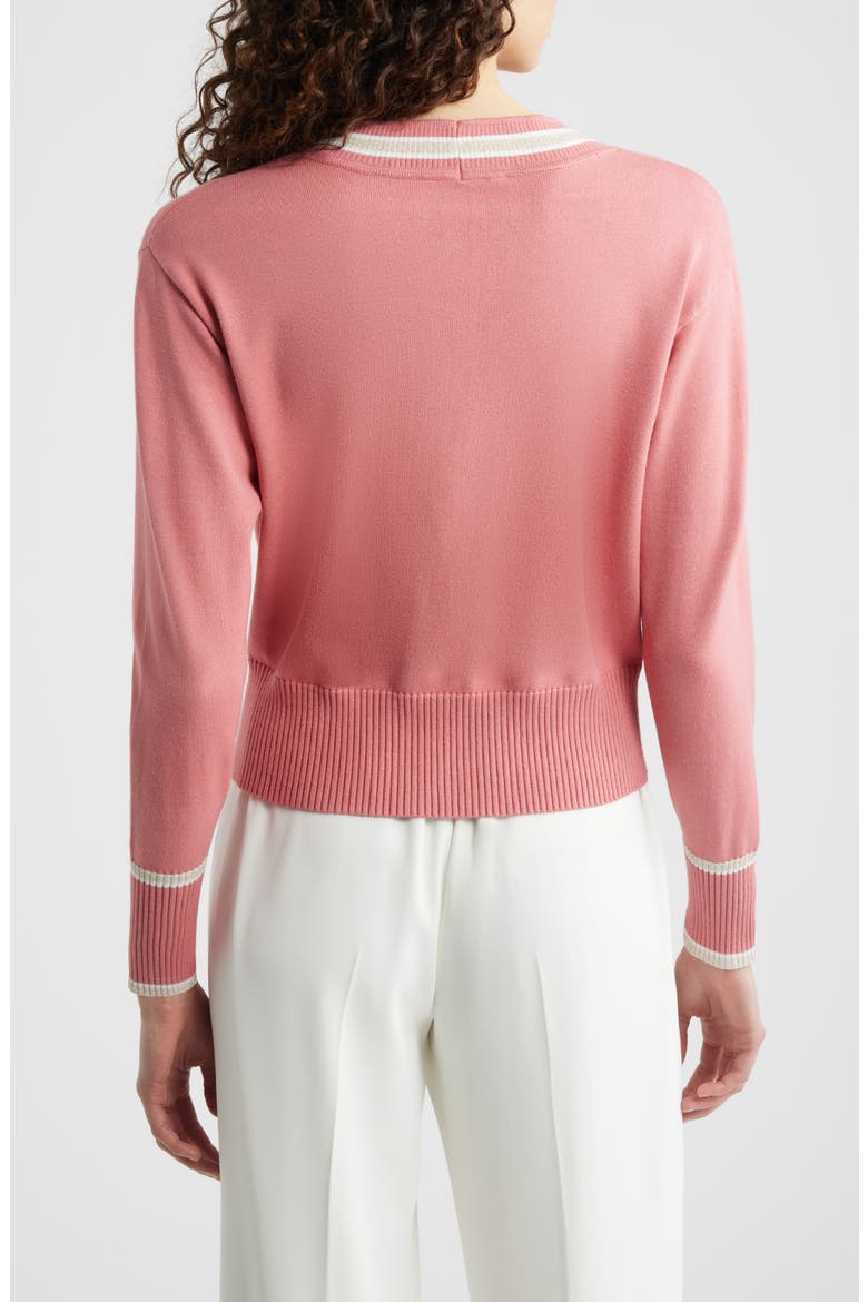 The Kiva Metallic Stripe Cardigan, Alternate, color, DRAGON FRUIT