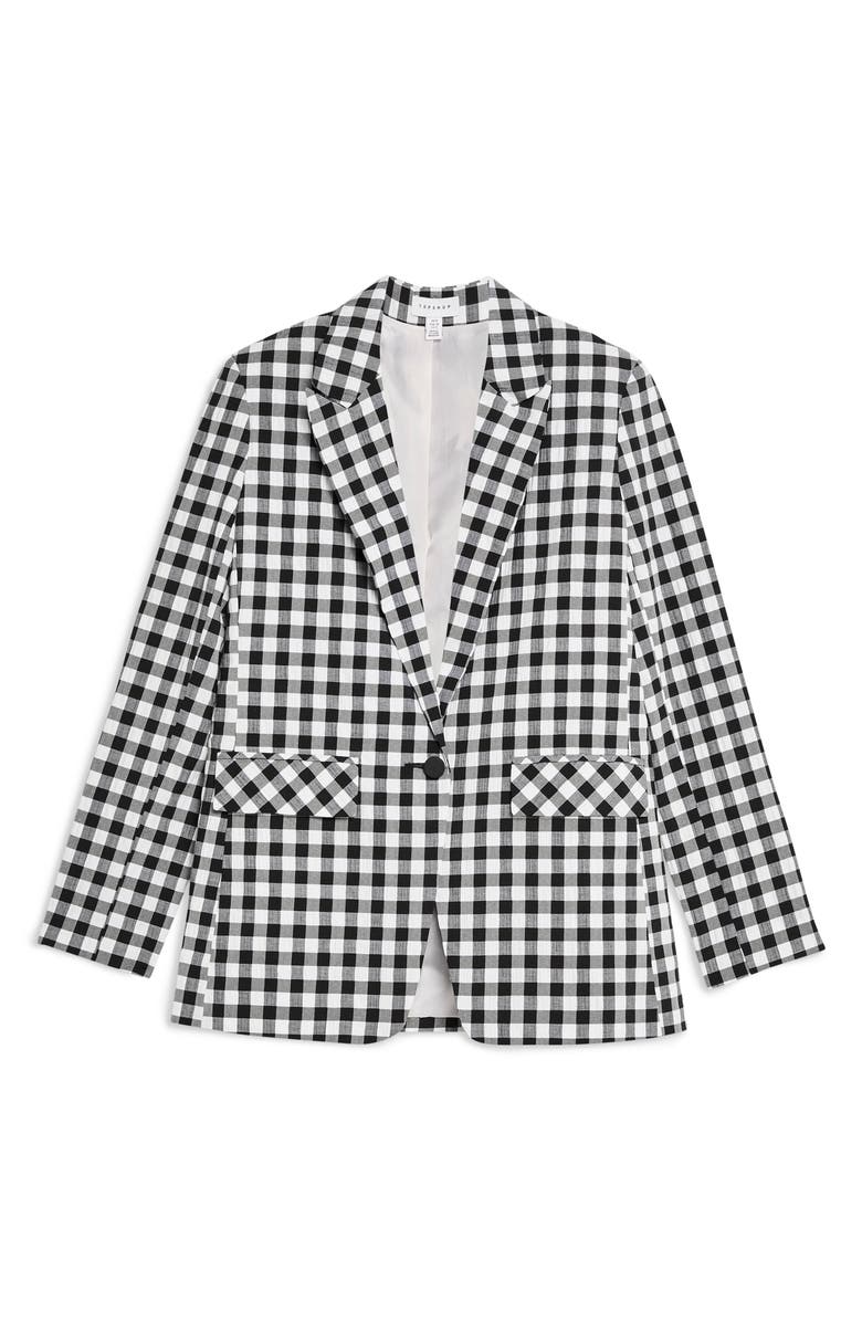 Topshop Gingham Blazer, Alternate, color, 