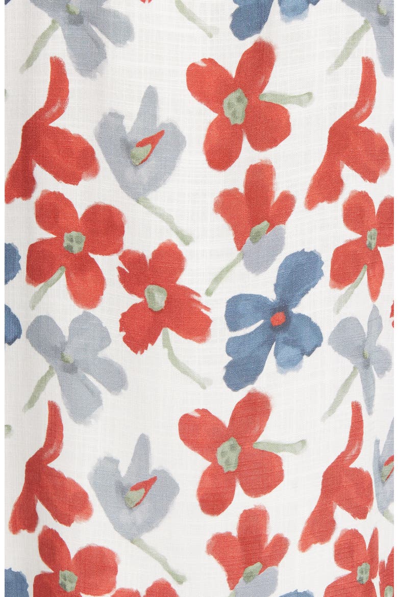 Men's Didcot Floral Print Short Sleeve Button-Up Shirt, Alternate, color, WHITE/ RED / BLUE