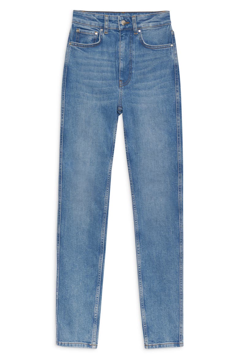 Beck High Waist Ankle Skinny Jeans, Alternate, color, ENAMEL BLUE