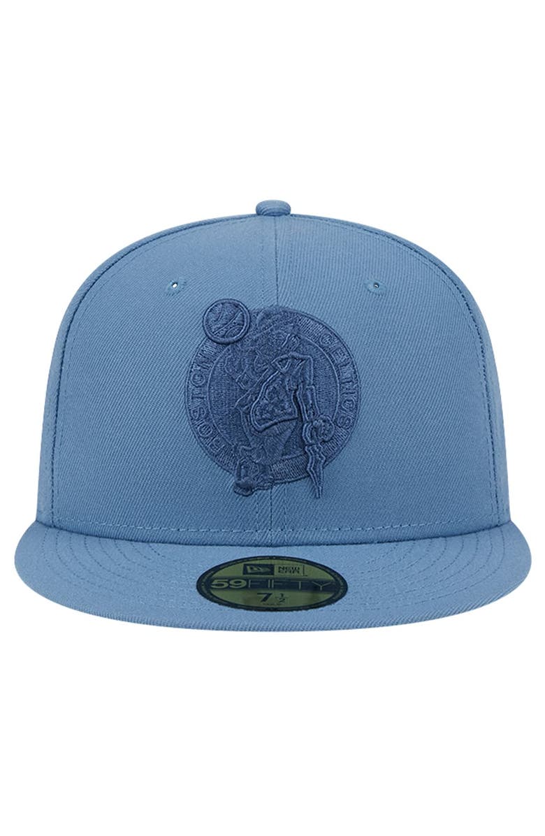 New Era Men's New Era Blue Boston Celtics Color Pack Faded Tonal 59FIFTY Fitted Hat, Alternate, color, 