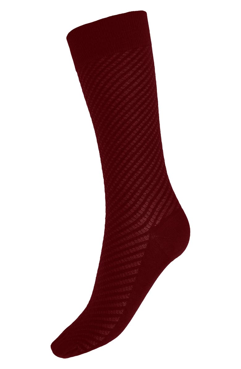 Wolford Dot Virgin Wool Blend Crew Socks, Alternate, color, Midnight Red