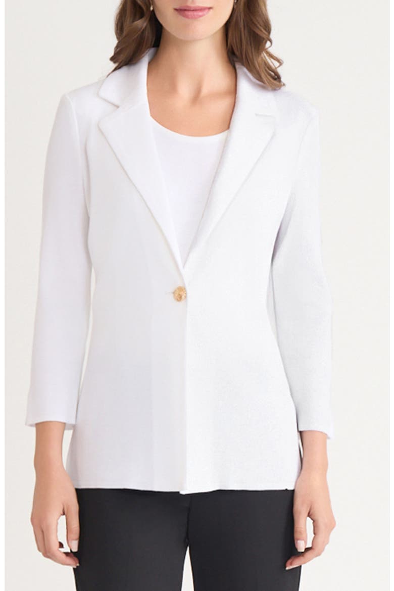 Three Quarter Sleeve High-Low Blazer, Main, color, WHITE