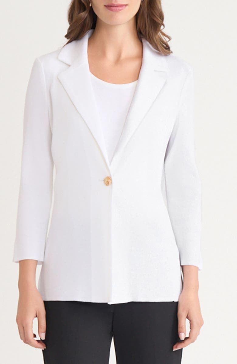 Ming Wang Three Quarter Sleeve High-Low Blazer, Main, color, 