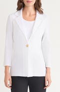 Ming Wang Three Quarter Sleeve High-Low Blazer