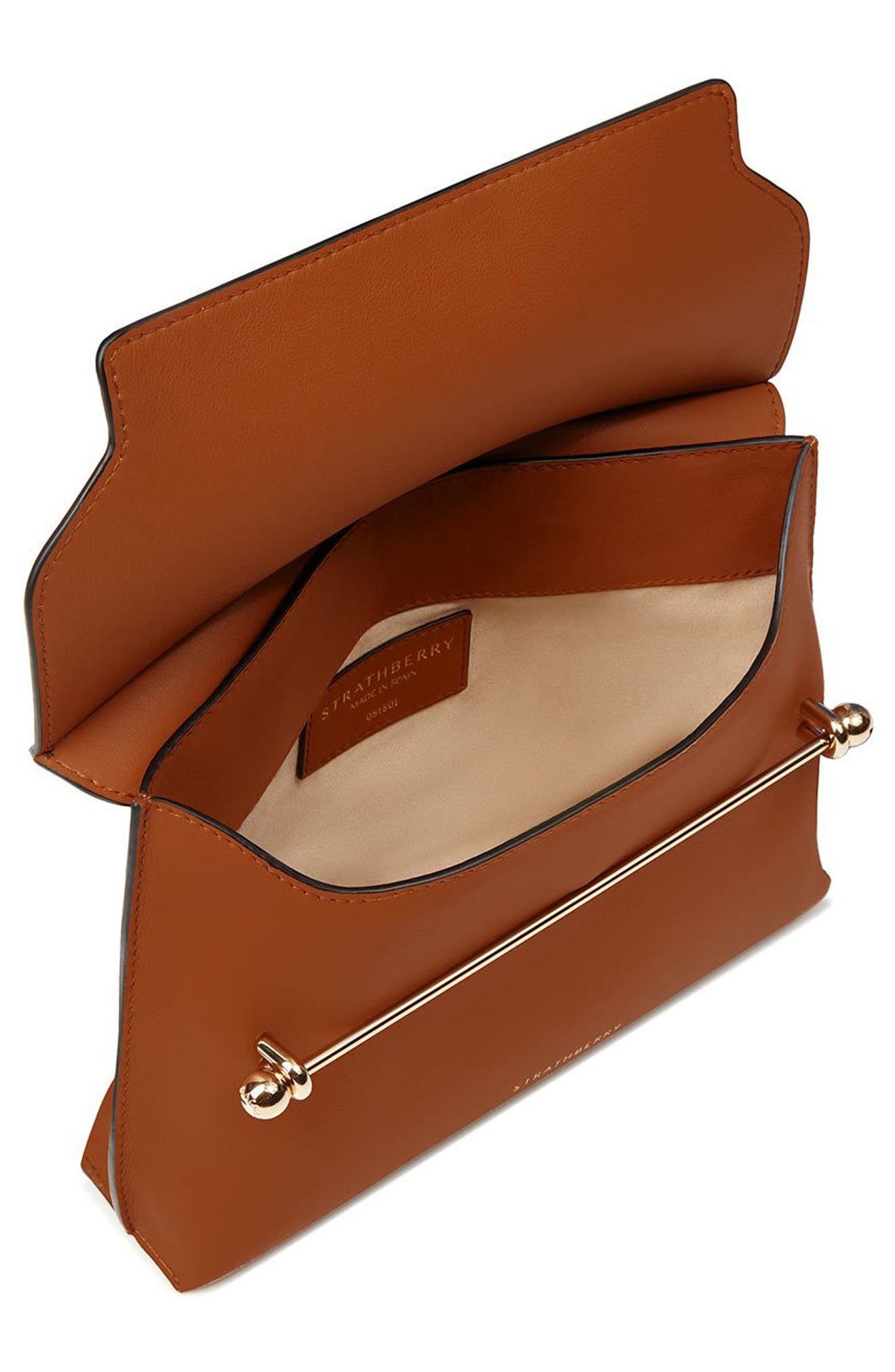 Strathberry Stylist Leather Shoulder Bag, Alternate, color, Chestnut