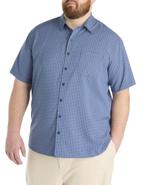 Big & Tall Striped Microfiber Sport Shirt