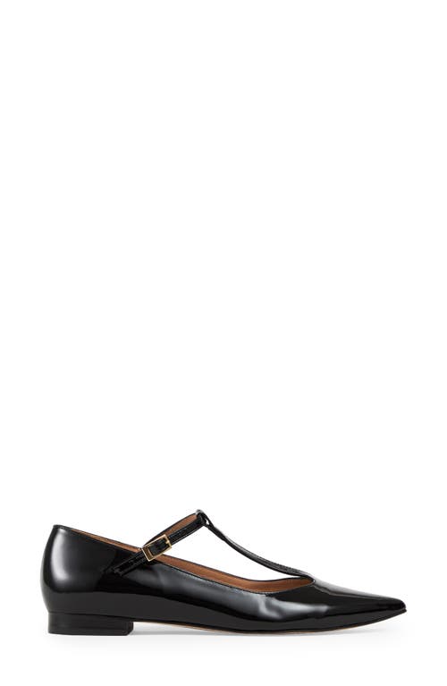 Lk Bennett Drew T-bar Pointed Toe Flat In Black