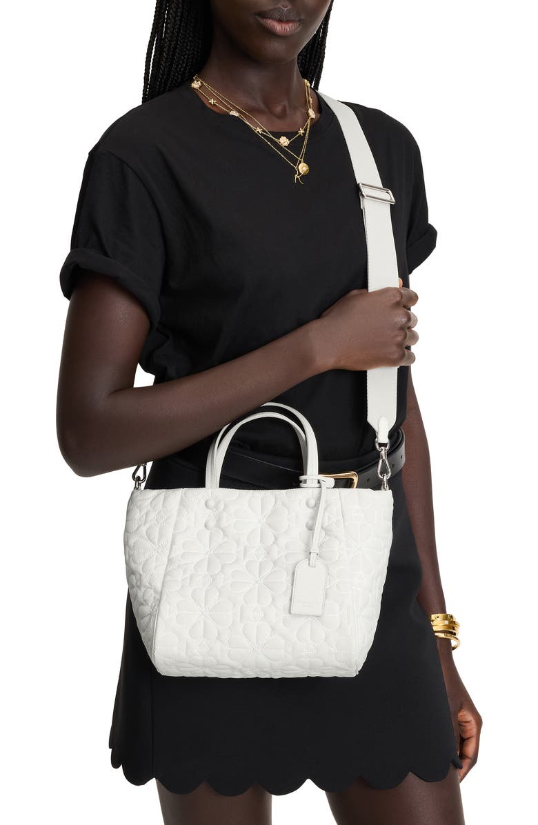 Kate Spade New York small tilly quilted tote, Alternate, color, White Dove