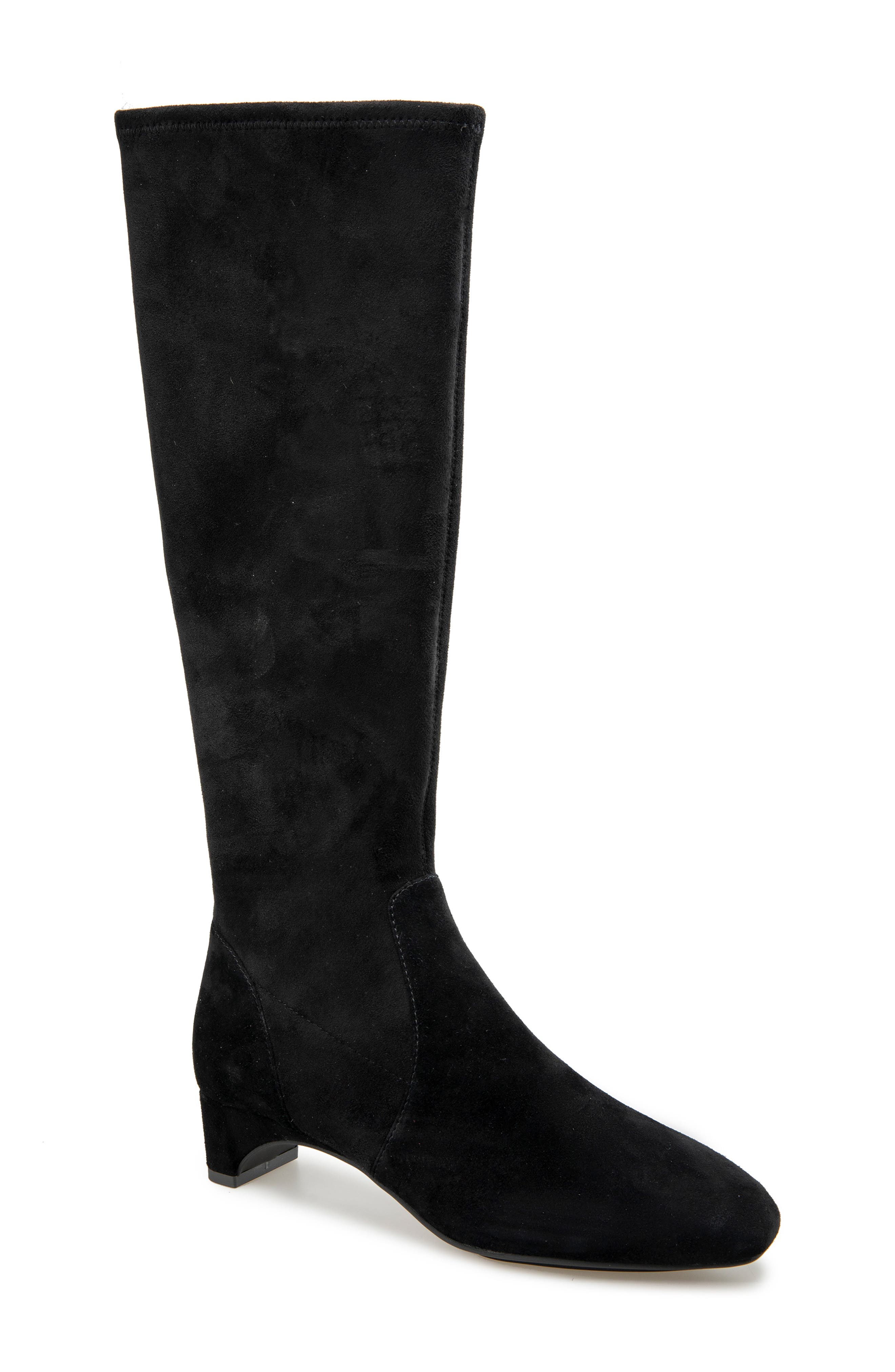 Namaste Knee High Boot, Main, color, BLACK SUEDE