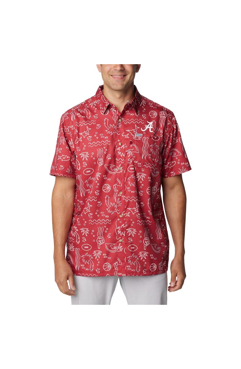 Columbia Men's Columbia Crimson Alabama Crimson Tide Super Slack Tide Omni-Wick Button-Up Shirt, Main, color, Crimson