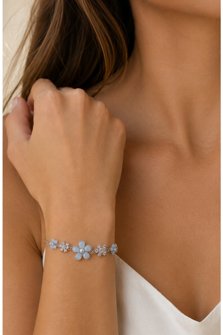 Flora Slider Bracelet, Alternate, color, SILVER