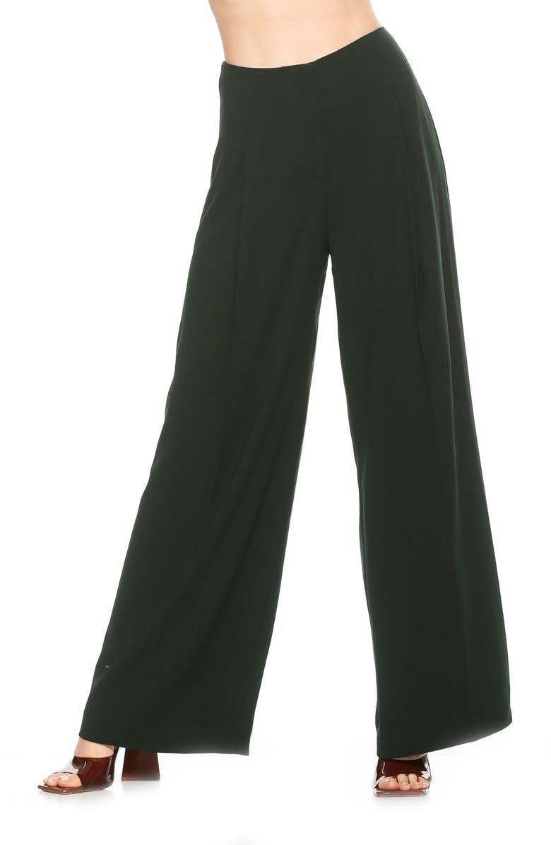Alexia Admor Rover Mid Rise Wide Leg Pants, Alternate, color, Emerald