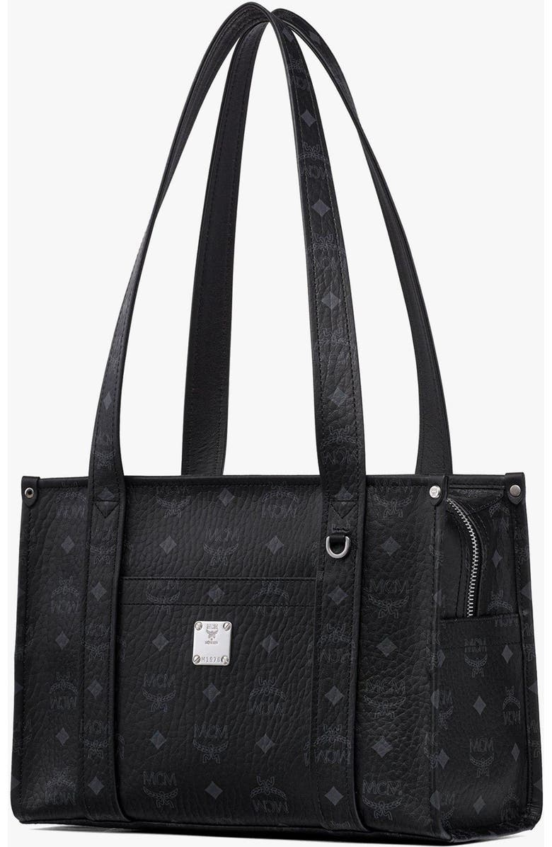MCM Aren School Bag Tote in Visetos, Alternate, color, Black