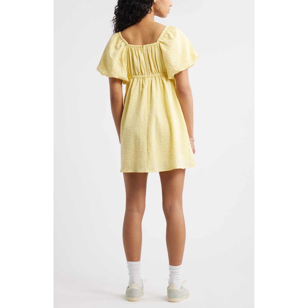 Shop Bp. Puff Sleeve Minidress In Yellow Mellow